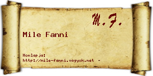 Mile Fanni névjegykártya